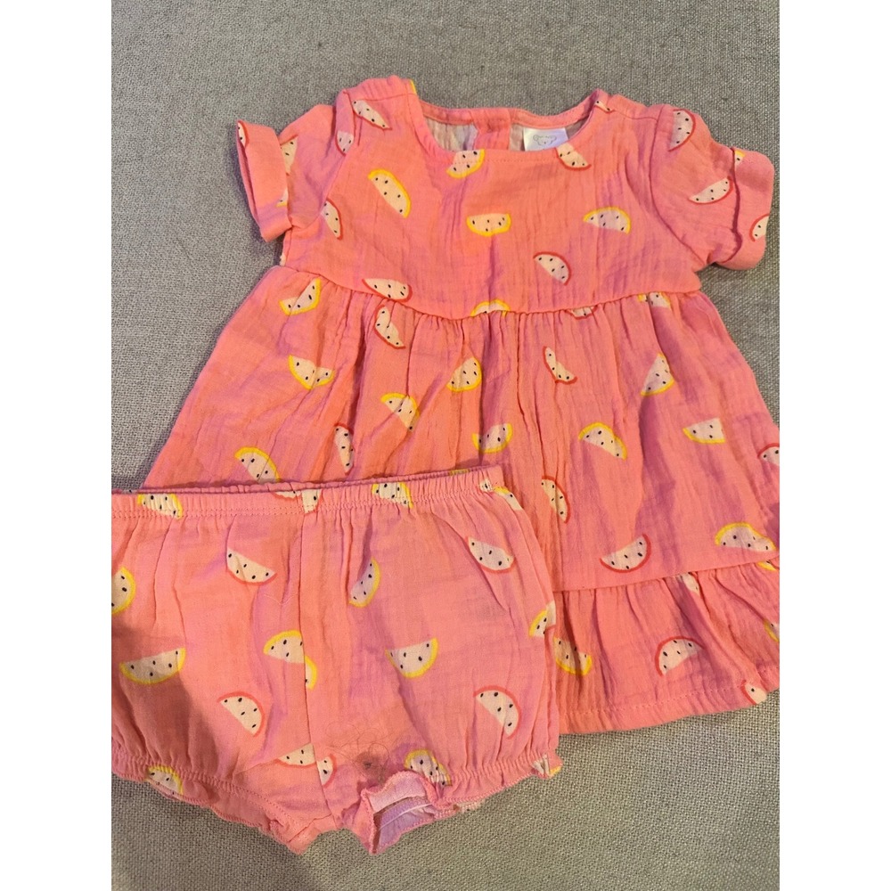 Koala Baby Dress Bloomers Set Baby 6M Pink Good Watermelon‎ Gauze Cotton 2pc